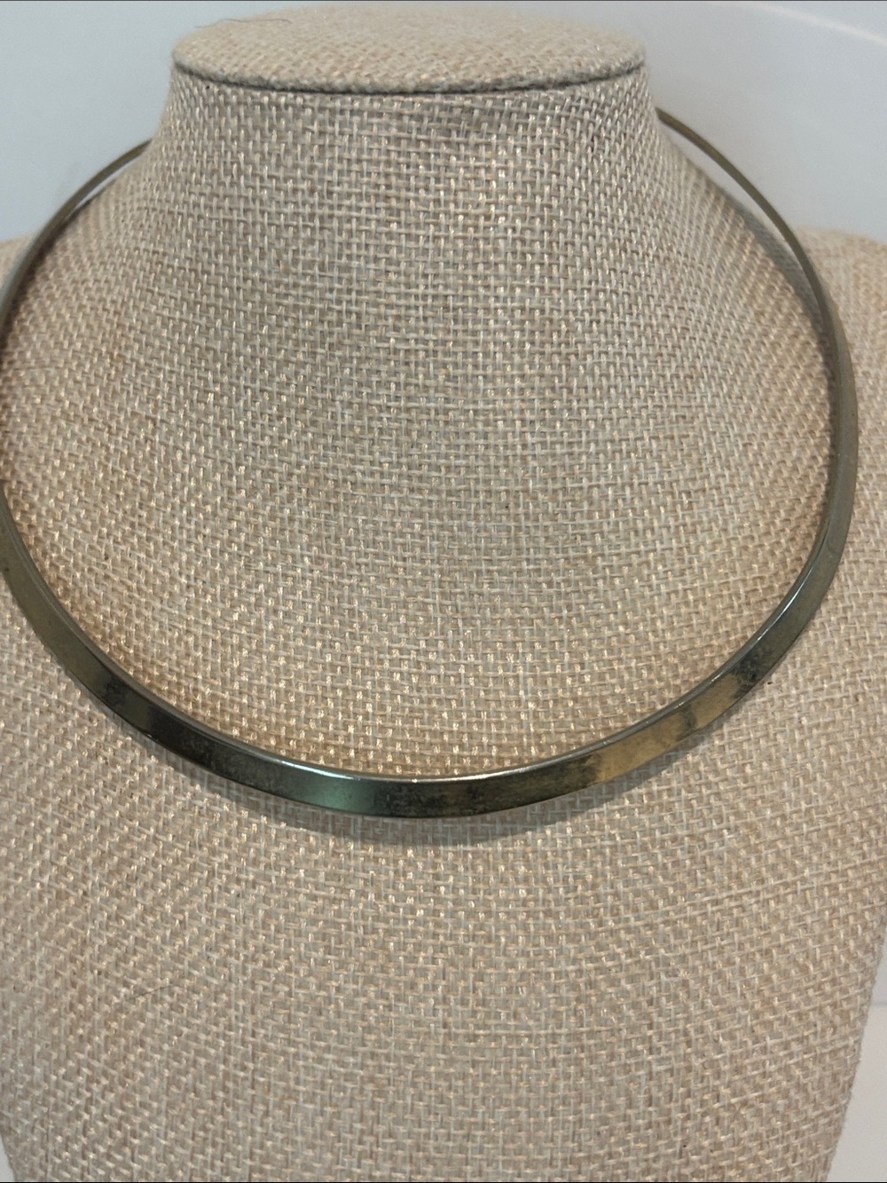 Sleek Metallic Choker Necklace -